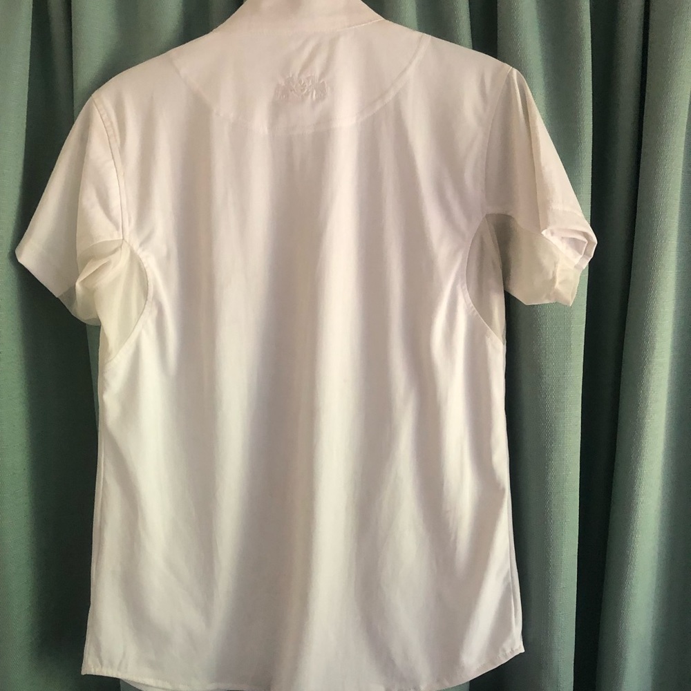 Equine Coutour Size Medium Short Sleeve Huntseat Shirt. Vented Underarms - Picture 4 of 5
